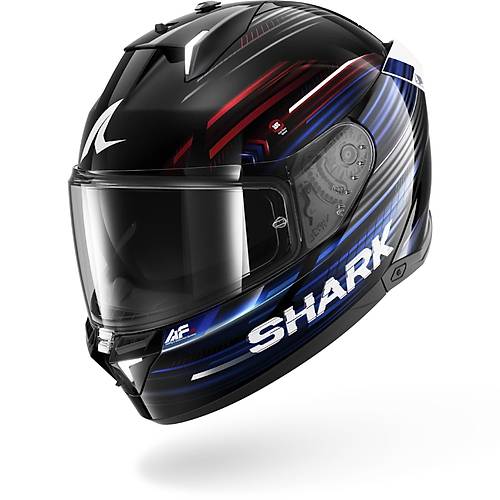 Shark Skwal i3 Light Blur Siyah K�rm�z� Mavi Kapal� Kask
