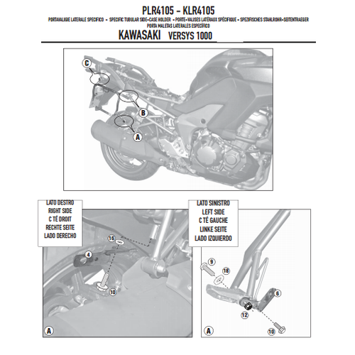 GIVI PLR4105 KAWASAKI VERSYS 1000 (12-14) YAN �ANTA TA�IYICI