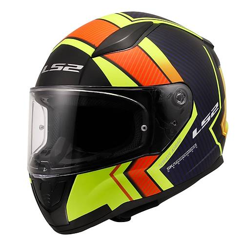 LS2 Rapid 2 Extra Mat Neon Sar-Navy Mavi Kapal Kask