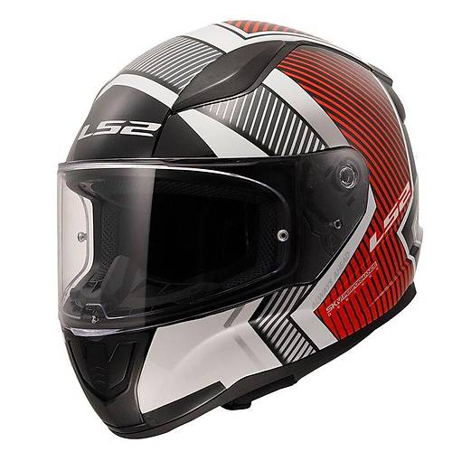 LS2 Rapid 2 Extra Beyaz-K�rm�z� Kapal� Kask