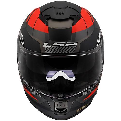 LS2 STREAM 2 ROAD MAT SYAH-TITANIUM-KIRMIZI KASK