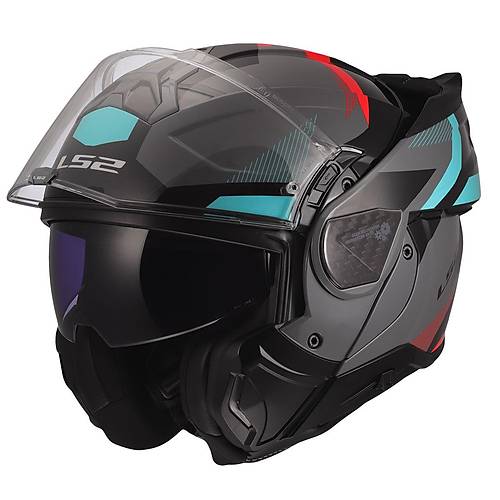 LS2 ADVANT 2 TRIPLE GR�-KIRMIZI-S�YAH-TURKUAZ KASK