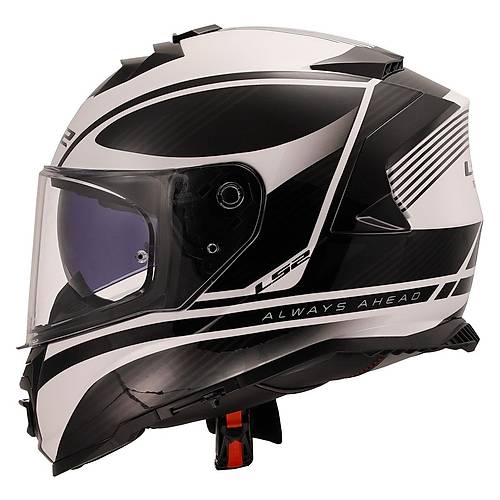LS2 STORM 2 DODGER MAT S�YAH-BEYAZ KASK