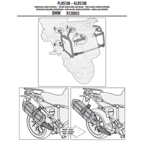 GIVI PLR5108 BMW R 1200 GS-ADVENTURE (13-18)-R1250 GS (19-23)-ADVENTURE (19-24) YAN �ANTA TA�IYICI