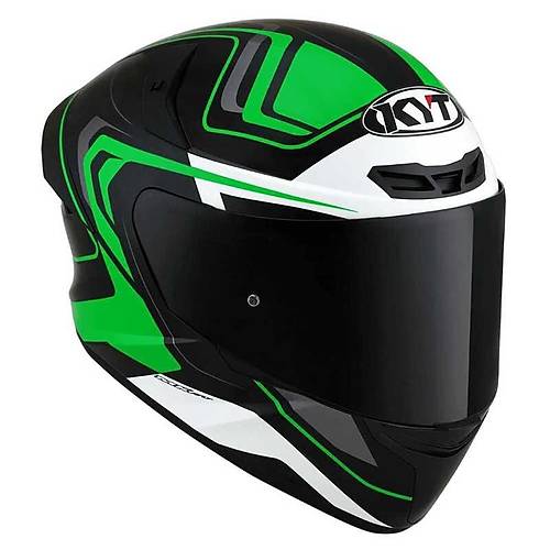 KYT TT-Course Overtech Siyah-Yeil Kapal Kask