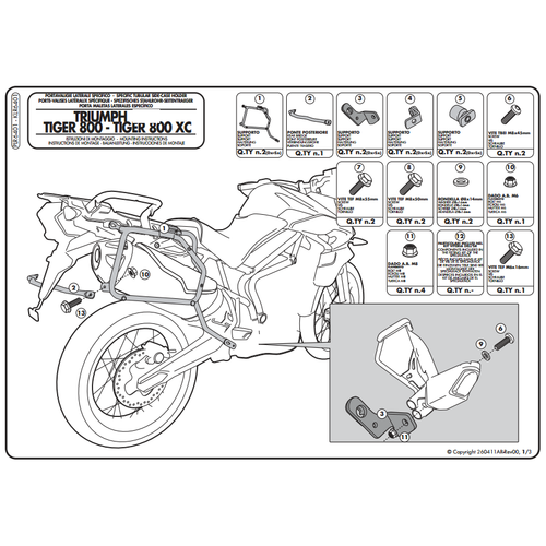 KAPPA KLR6401 TRIUMPH TIGER 800 (11-17) YAN �ANTA TA�IYICI
