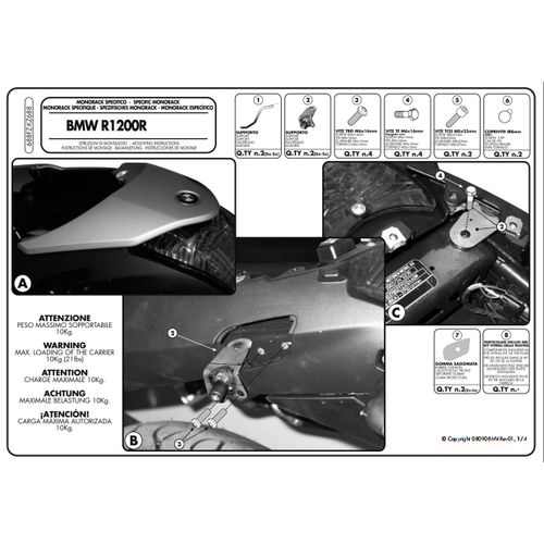KAPPA KZ688 BMW R 1200 R (06-10) ARKA �ANTA TA�IYICI