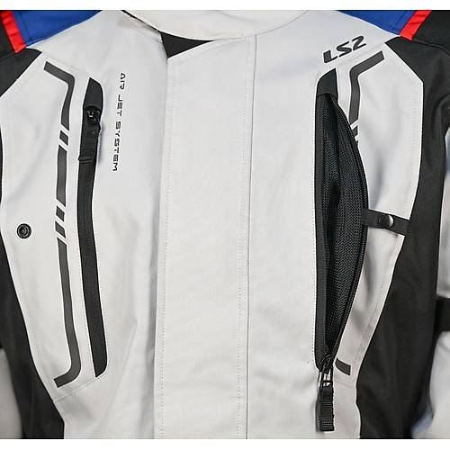 LS2 Narvik Mavi-Siyah-Gri-Krmz Klk Motosiklet Montu