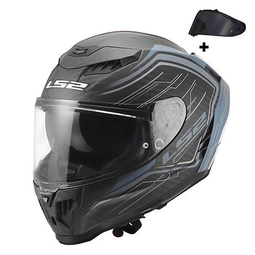 LS2 DRAGON KARBON SUBIC MAT MAV� PETROL KASK
