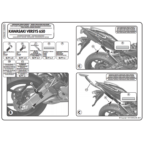GIVI PLR450 KAWASAKI VERSYS 650 (10-14) YAN �ANTA TA�IYICI