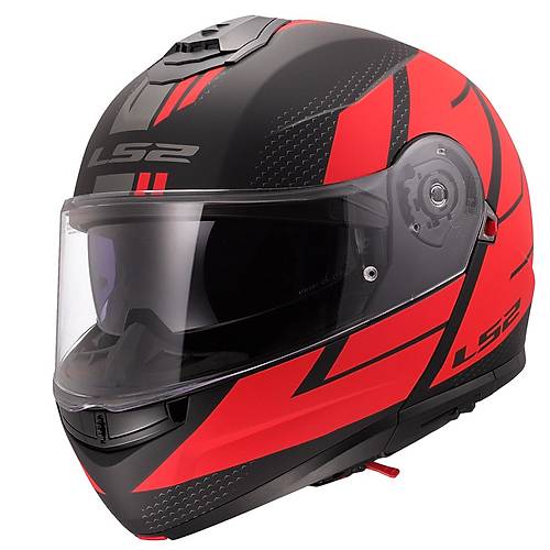 LS2 STROBE 2 CODE MAT S�YAH-KIRMIZI KASK