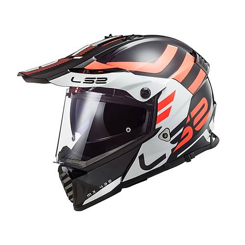 LS2 Pioneer Evo Adventurer Siyah-Beyaz Cross Kask