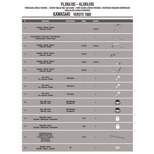GIVI PLXR4105 KAWASAKI VERSYS 1000 (12-14) YAN �ANTA TA�IYICI
