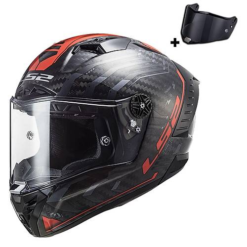 LS2 THUNDER KARBON SPUTNIK METAL KIRMIZI KASK