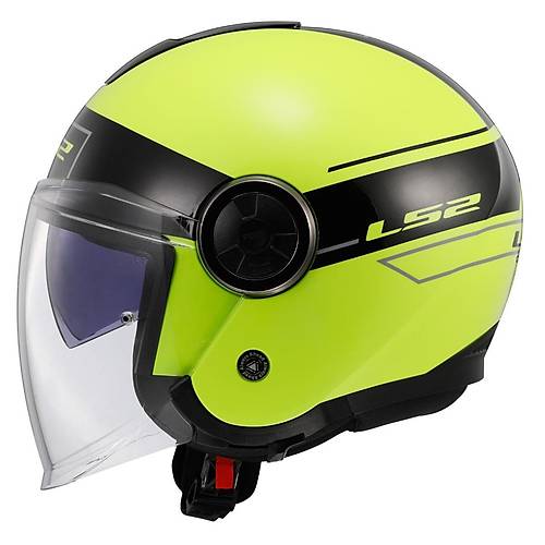 LS2 CLASSY CLASSIC S�YAH-NEON SARI KASK