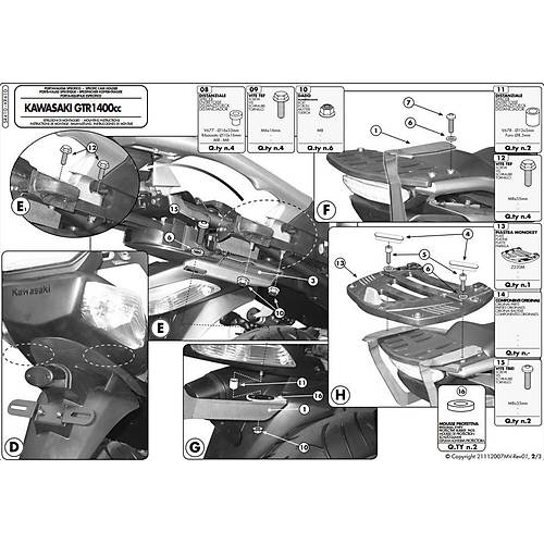 GIVI SR410 KAWASAKI GTR 1400 (07-15) ARKA �ANTA TA�IYICI