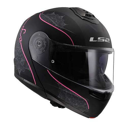 LS2 Strobe 2 Lux Mat Siyah-Pembe ene Alr Kask