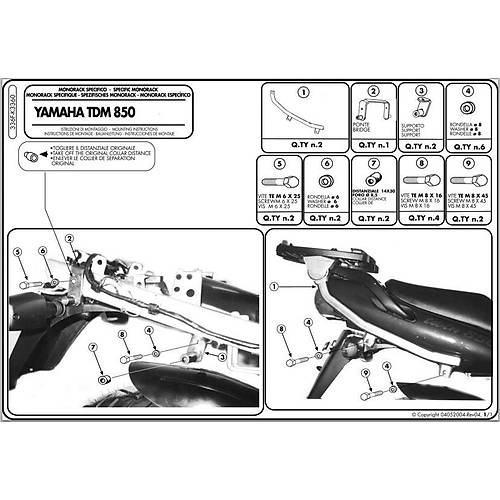 GIVI 336F YAMAHA TDM 850 (96-01) ARKA �ANTA TA�IYICI