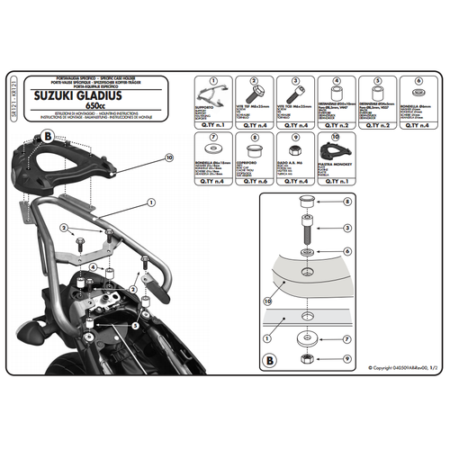 KAPPA KR121 SUZUKI GLADIUS 650 (09-16) ARKA �ANTA TA�IYICI