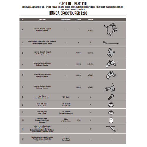GIVI PLR1110 HONDA VFR 1200X CROSSTOURER (12-19) YAN �ANTA TA�IYICI