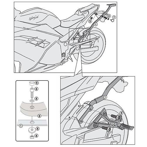 GIVI 4108FZ KAWASAKI NINJA 300 (13-18) ARKA �ANTA TA�IYICI