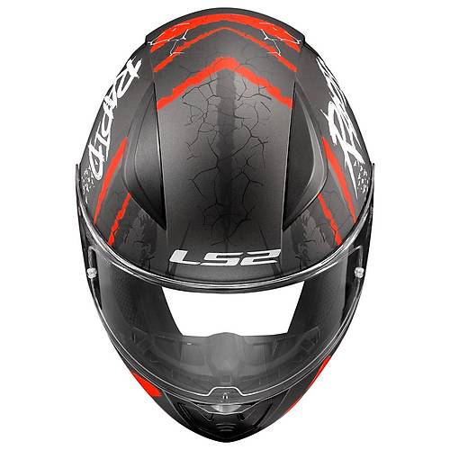 LS2 RAPID 2 RAVEN MAT S�YAH-BEYAZ-KIRMIZI KASK