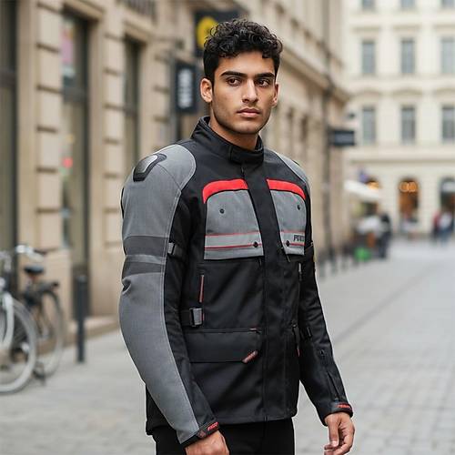 Prosev Long Floresan K�rm�z� 4 Mevsim Motosiklet Montu