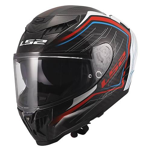 LS2 DRAGON KARBON SUBIC BEYAZ-MAV�-KIRMIZI KASK