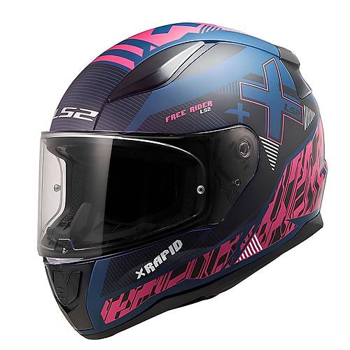 LS2 Rapid 2 Xtreet Mat Mavi-Mor Kapal Kask