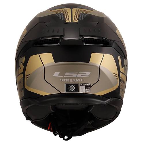 LS2 Stream 2 Road Mat Siyah-Gold-Gri Kapal Kask