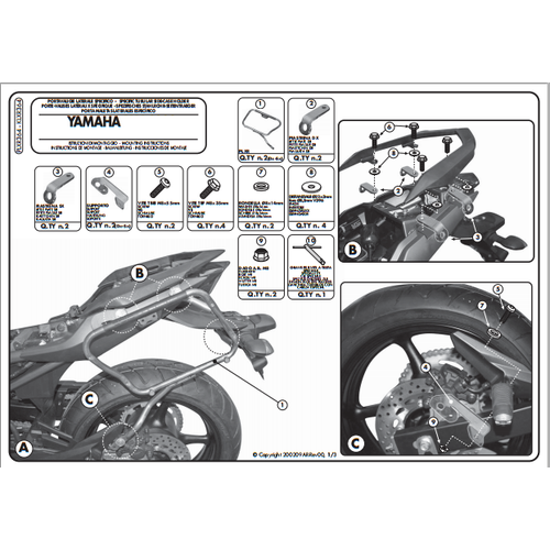 KAPPA KLXR364 YAMAHA XJ6 - XJ6 DIVERSION - XJ6 DIVERSION F600 (09-15) YAN �ANTA TA�IYICI