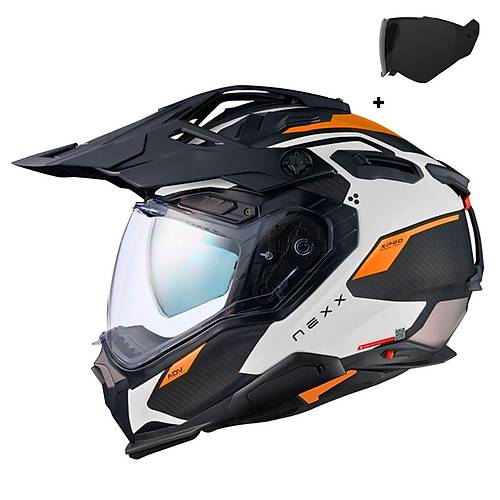 NEXX X.WED 3 KEYO KARBON MAT BEYAZ-TURUNCU KASK