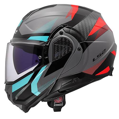 LS2 ADVANT 2 TRIPLE GR�-KIRMIZI-S�YAH-TURKUAZ KASK