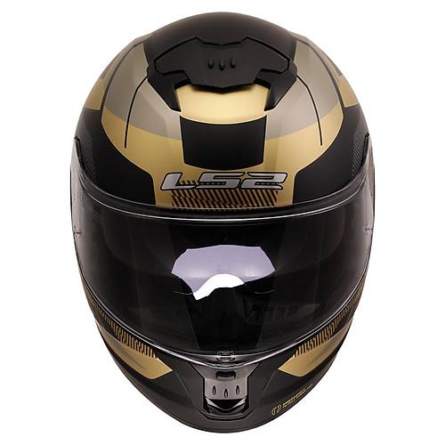 LS2 Stream 2 Road Mat Siyah-Gold-Gri Kapal Kask