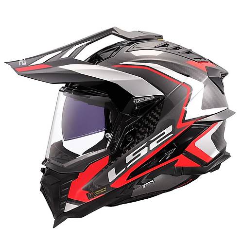 LS2 Explorer C Karbon Frontier II Krmz Cross Kask