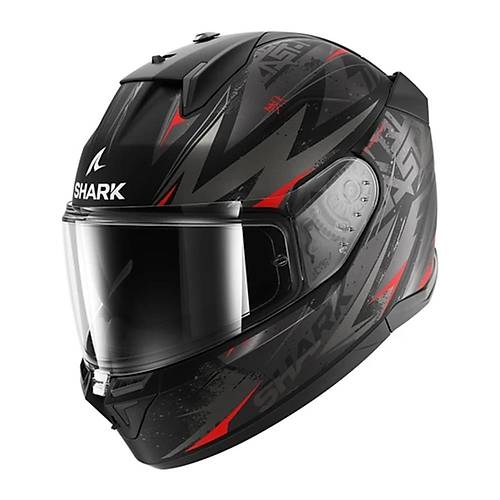 Shark D-Skwal 3 Blast-R Mat Siyah-Krmz Kapal Kask