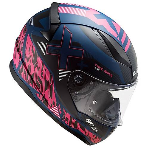 LS2 Rapid 2 Xtreet Mat Mavi-Mor Kapal Kask