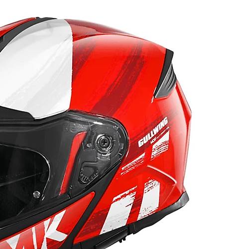 SMK Gullwing Tourleader Krmz-Beyaz ene Alr Kask