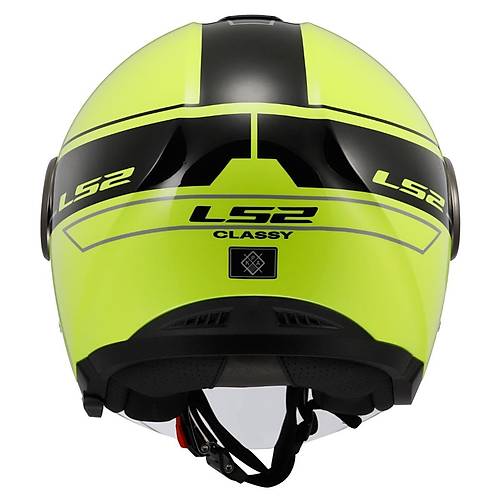LS2 CLASSY CLASSIC S�YAH-NEON SARI KASK