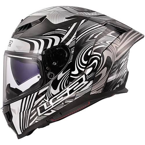 LS2 DRAGON KARBON ENTHUM SYAH-GR KASK