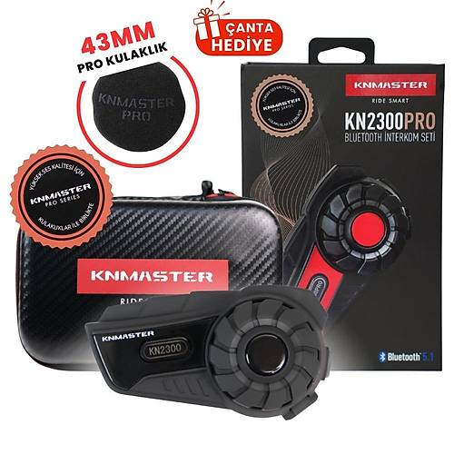 KNMASTER KN2300 MOTOS�KLET KASK �NTERKOM BLUETOOTH SET� S�YAH