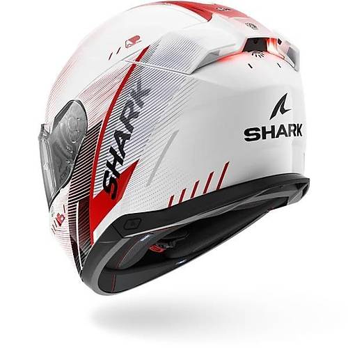 SHARK SKWAL �3 SPEED TECH BEYAZ KIRMIZI S�YAH KAPALI KASK
