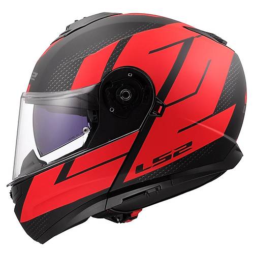 LS2 STROBE 2 CODE MAT S�YAH-KIRMIZI KASK