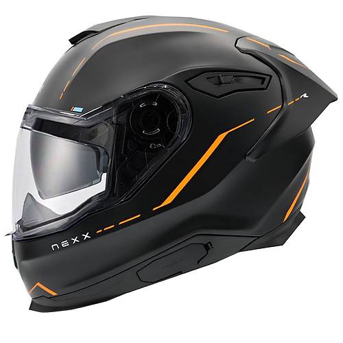 NEXX Y.100R REACT MAT S�YAH-TURUNCU KASK