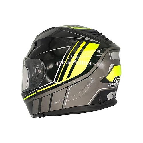 MTS M 966 Siyah-Neon Yeil ene Alr Kask