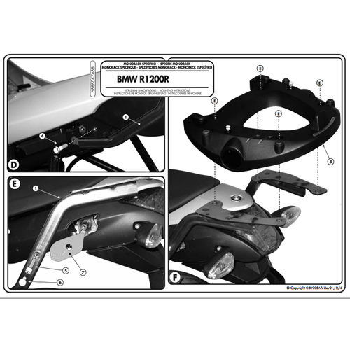 KAPPA KZ688 BMW R 1200 R (06-10) ARKA �ANTA TA�IYICI