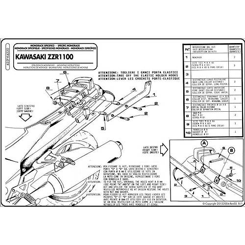 GIVI 422F KAWASAKI ZZR 1100 (93-01) ARKA �ANTA TA�IYICI