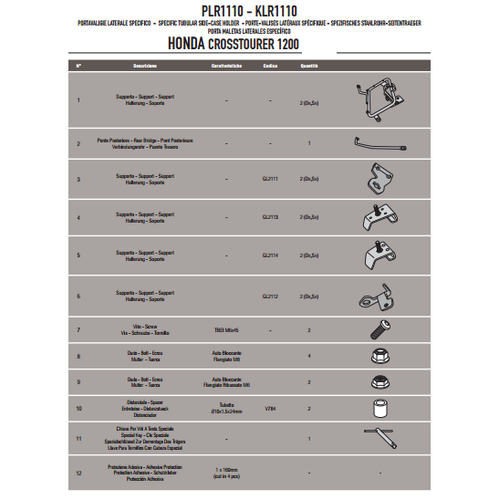 GIVI PLXR1110 HONDA VFR 1200X CROSSTOURER (12-20) YAN �ANTA TA�IYICI
