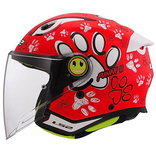 LS2 FUNNY 2 PAWS MAT KIRMIZI �OCUK KASK
