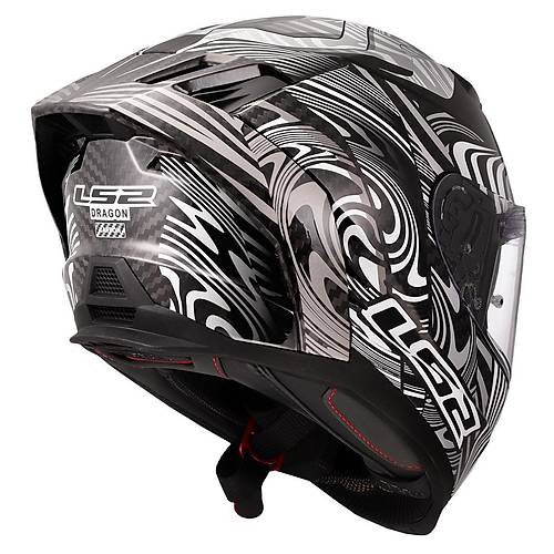 LS2 DRAGON KARBON ENTHUM SYAH-GR KASK